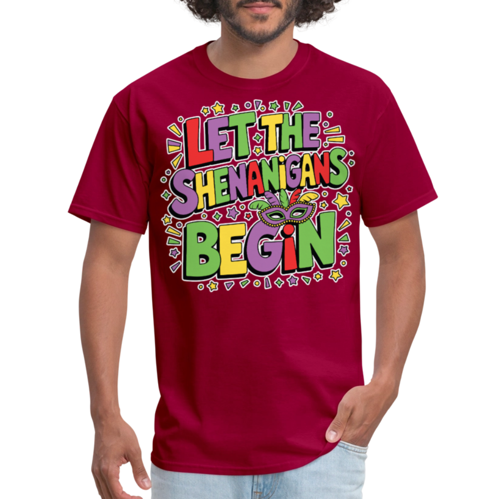 Masquerade Theme Party Outfit Let the Shenanigans Begin Classic T-Shirt - dark red