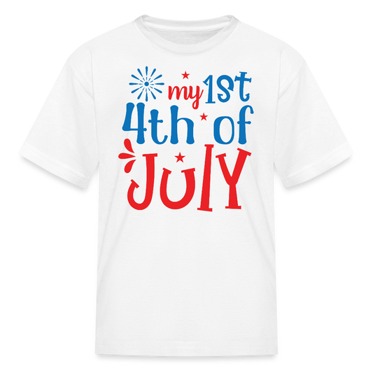 My First 4th Of July Patriotic Baby T-Shirt - white