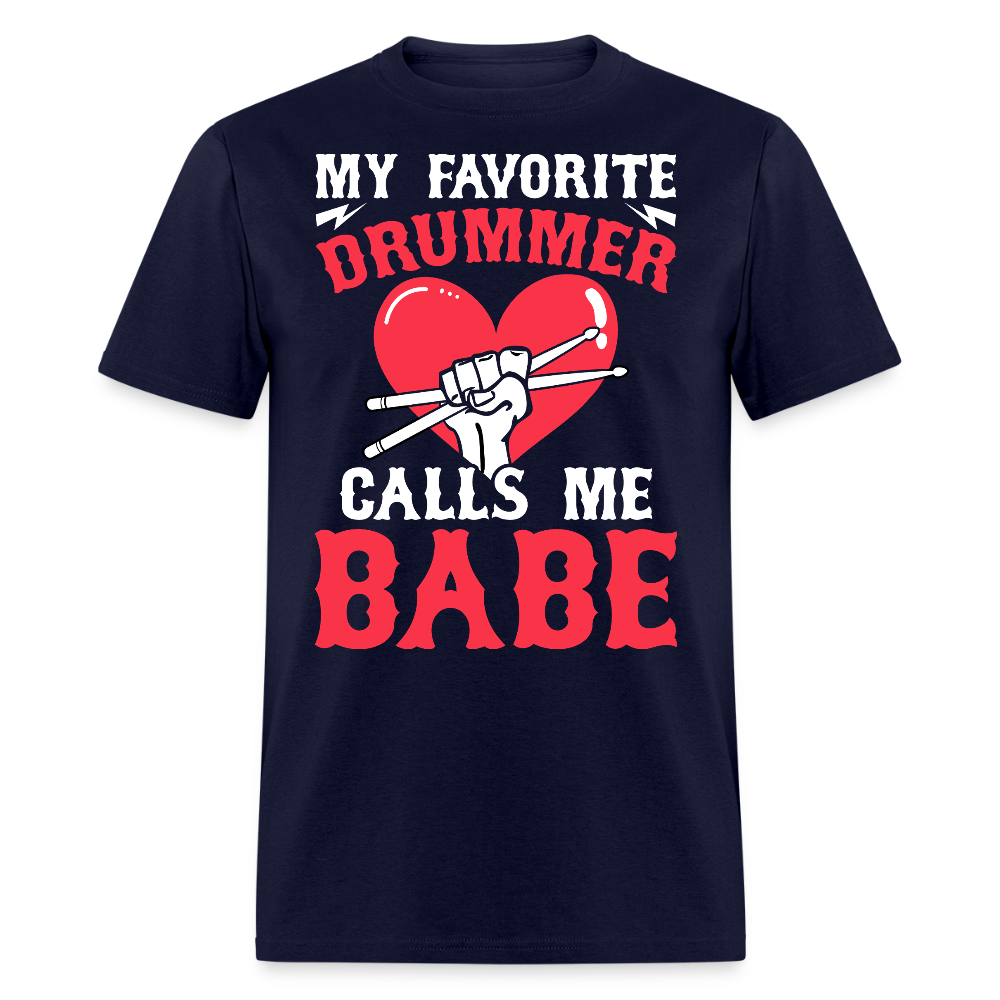 Funny Drummer Girlfriend T-shirt - navy
