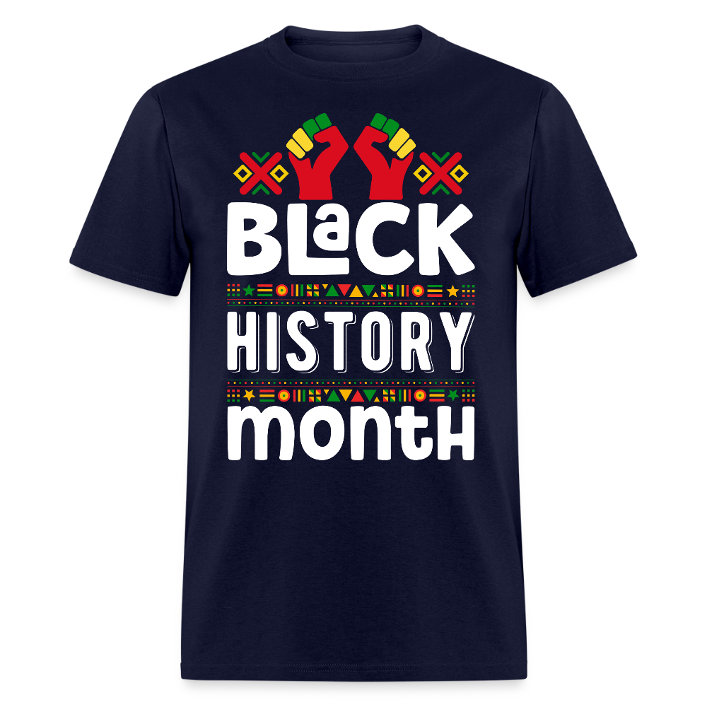 Juneteenth and Black History Celebration Shirt African heritage T-shirt - navy