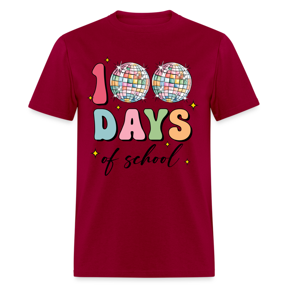 Colorful Teacher Appreciation Gifts Best 100Days Of School T-shirt - dark red