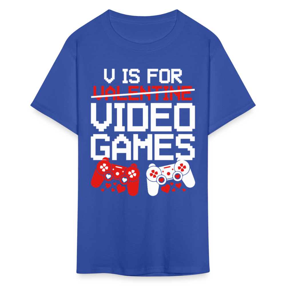 Valentine’s Day Gifts For Gamers Funny Gaming Couple Matching T-shirt - royal blue