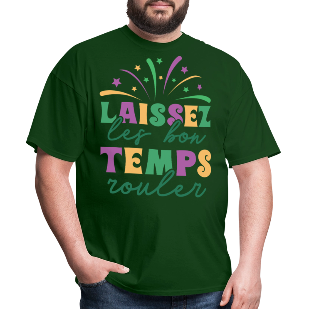 Funny New Orleans Festival Tee Laissez les Bons Temps Rouler T-shirt - forest green