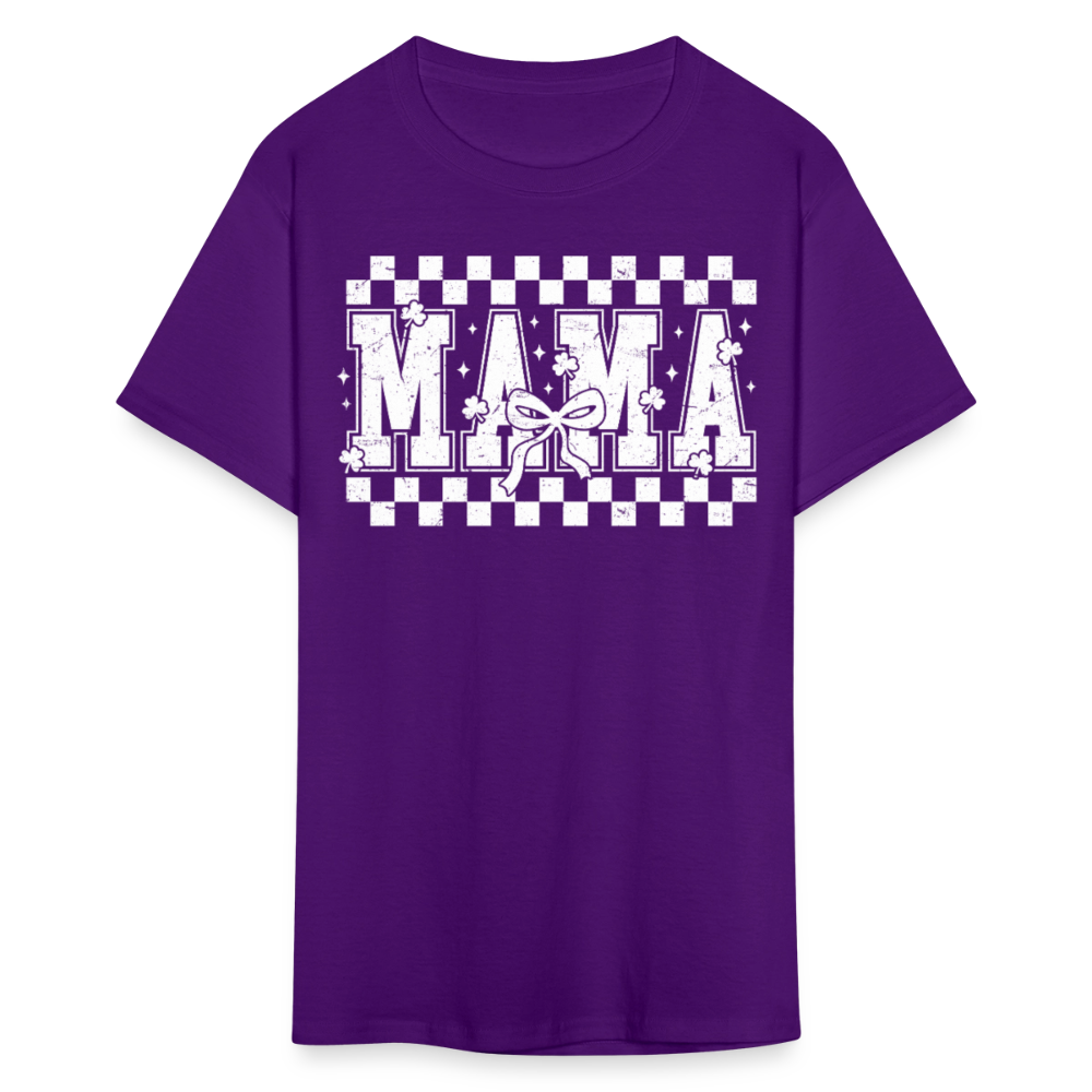 Distressed Mama Clover St. Patrick's Day Gift Tee - purple