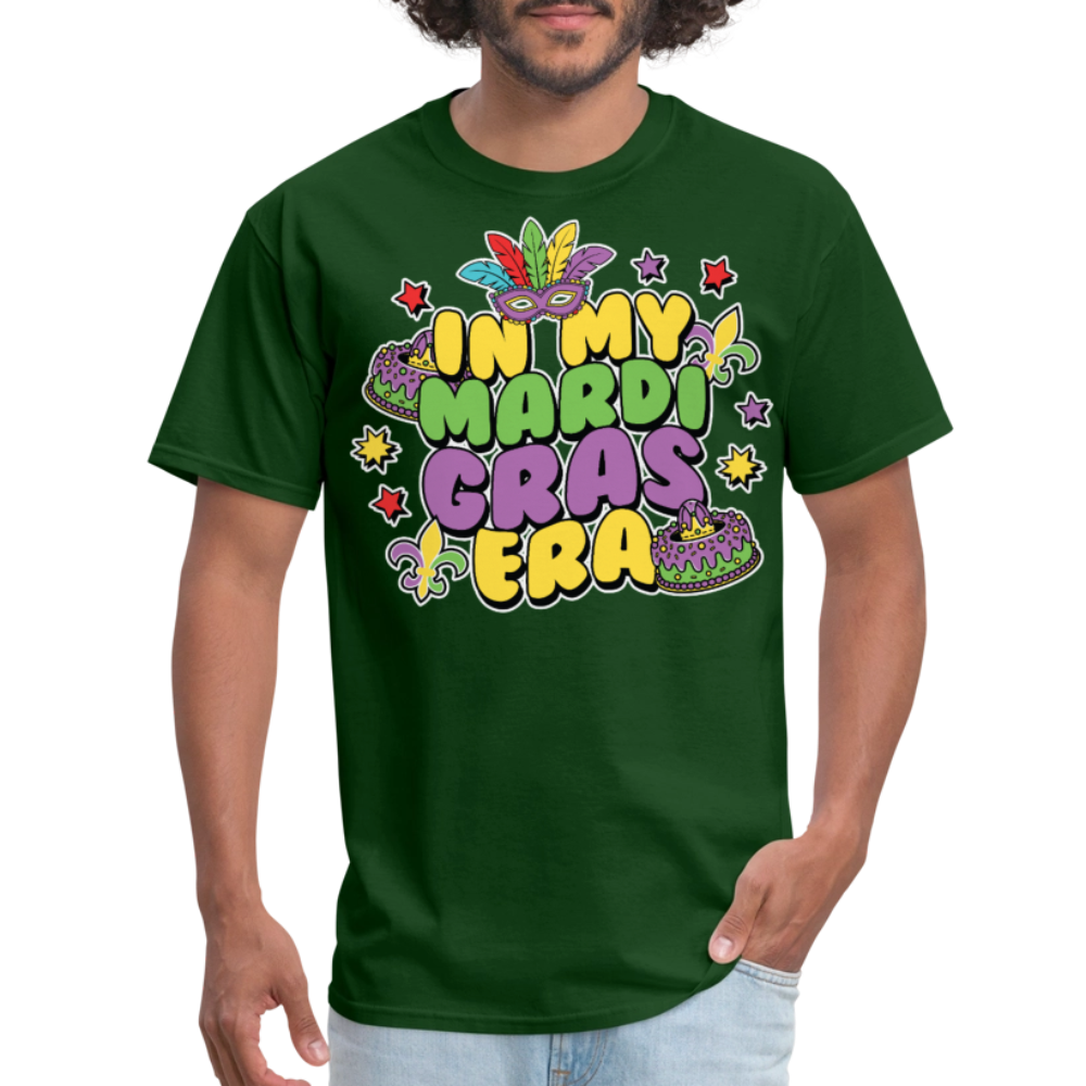 In My Mardi Gras Era Tee For Festival Goers Colorful Mardi Gras Party T-shirt - forest green