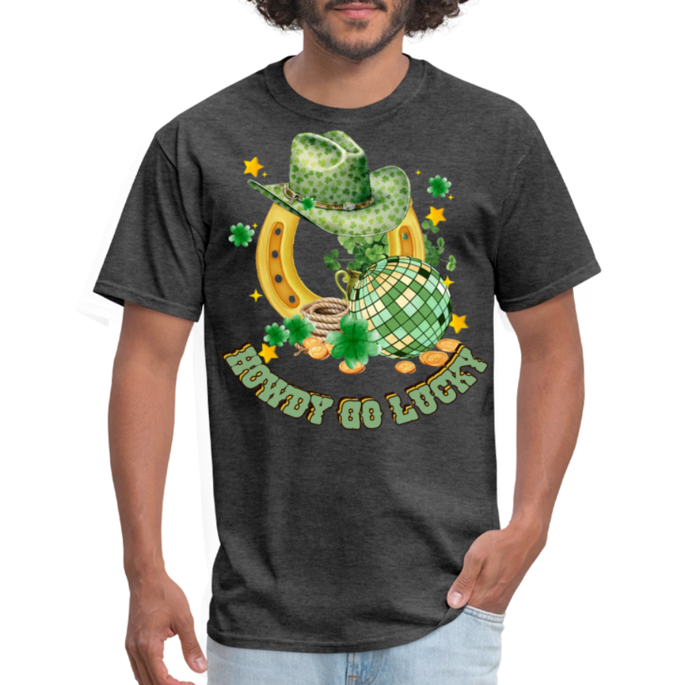 Howdy Go Lucky St Paddy’s Day T-shirt - heather black