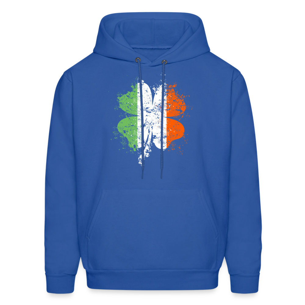 Irish Distressed Shamrock ST Patrick's Day Men's Hoodie - royal blue