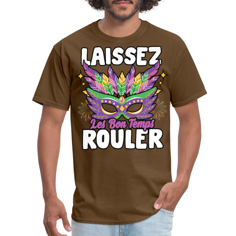 Mardi Gras Party Tee Laissez Les Bon Temps Roule T-shirt - brown