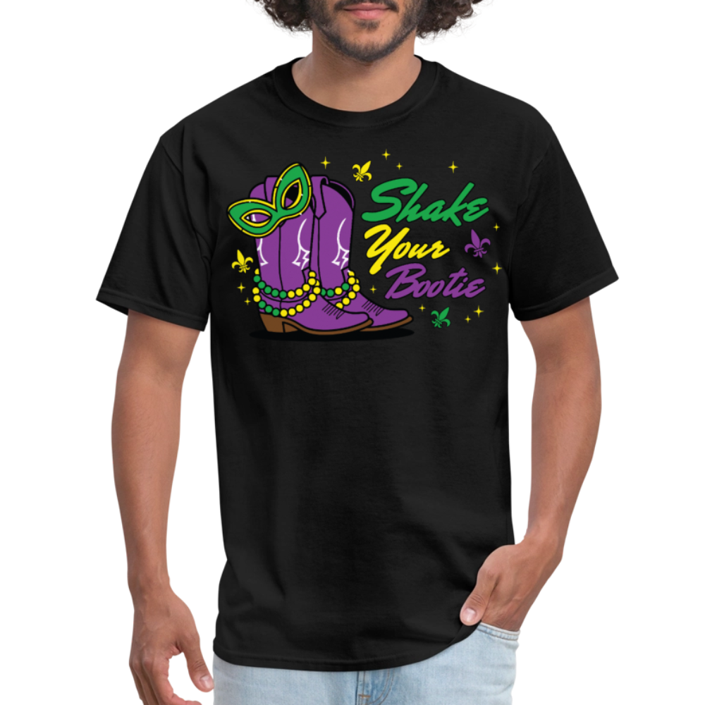 Shake Your Bootie Mardi Gras Tee Masquerade Party T-shirt - black