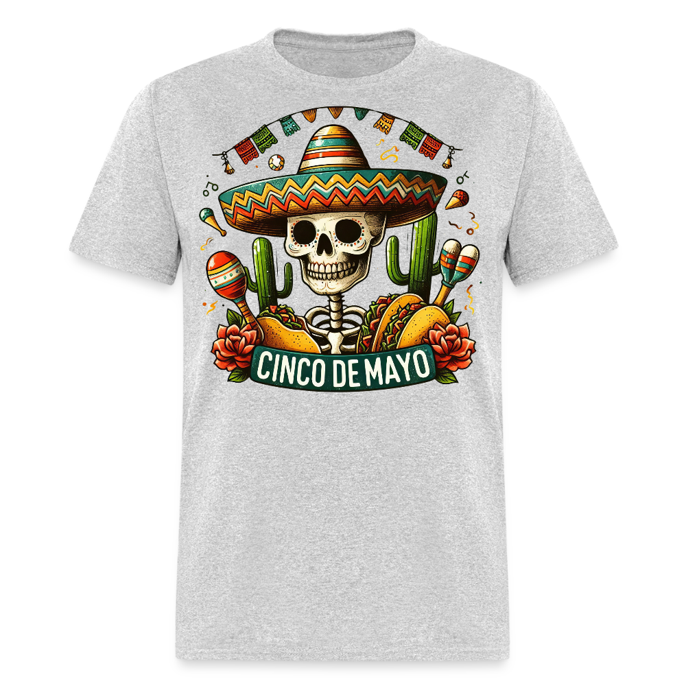 Mexican Festival Outfit Ideas Cinco de Mayo Skull T-shirt - heather gray