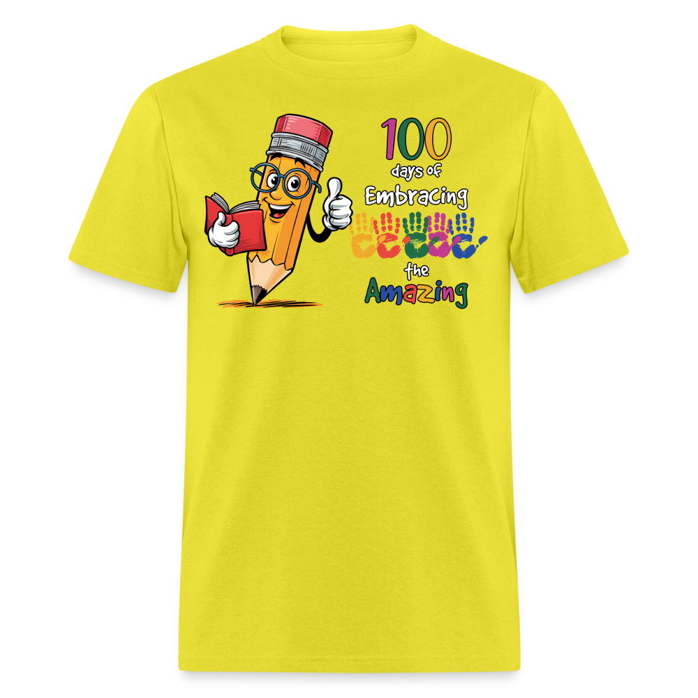 100 Days Of Embracing Learning Tee Back To School Teacher Gifts T-shirt - yellow