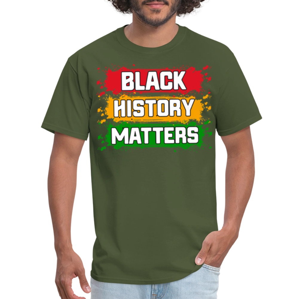 African American Heritage Apparel for Black History Month Unisex T-shirt - military green