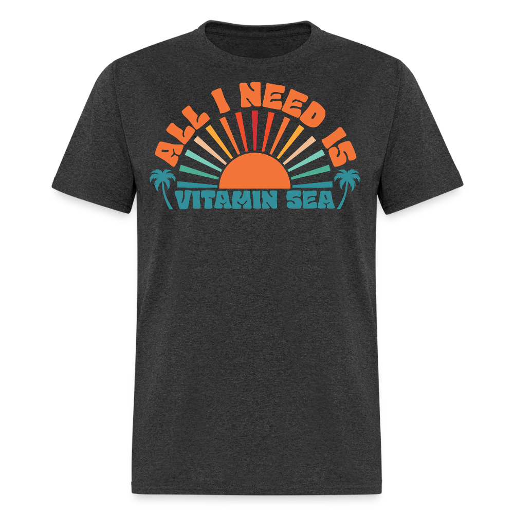 All I Need Is Vitamin Sea Tropical Summer T-shirt - heather black
