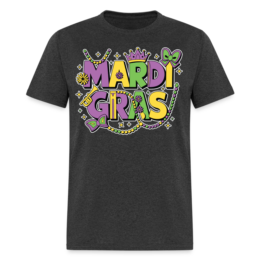 Funny and festive Mardi Gras shirts Mardi Gras Crown T-shirt - heather black