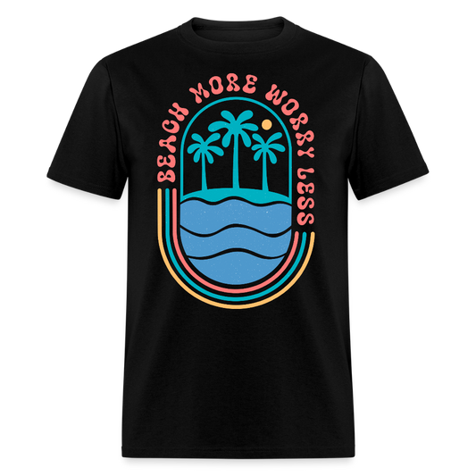 Beach More Worry Less Tropical Vacation T-shirt - black