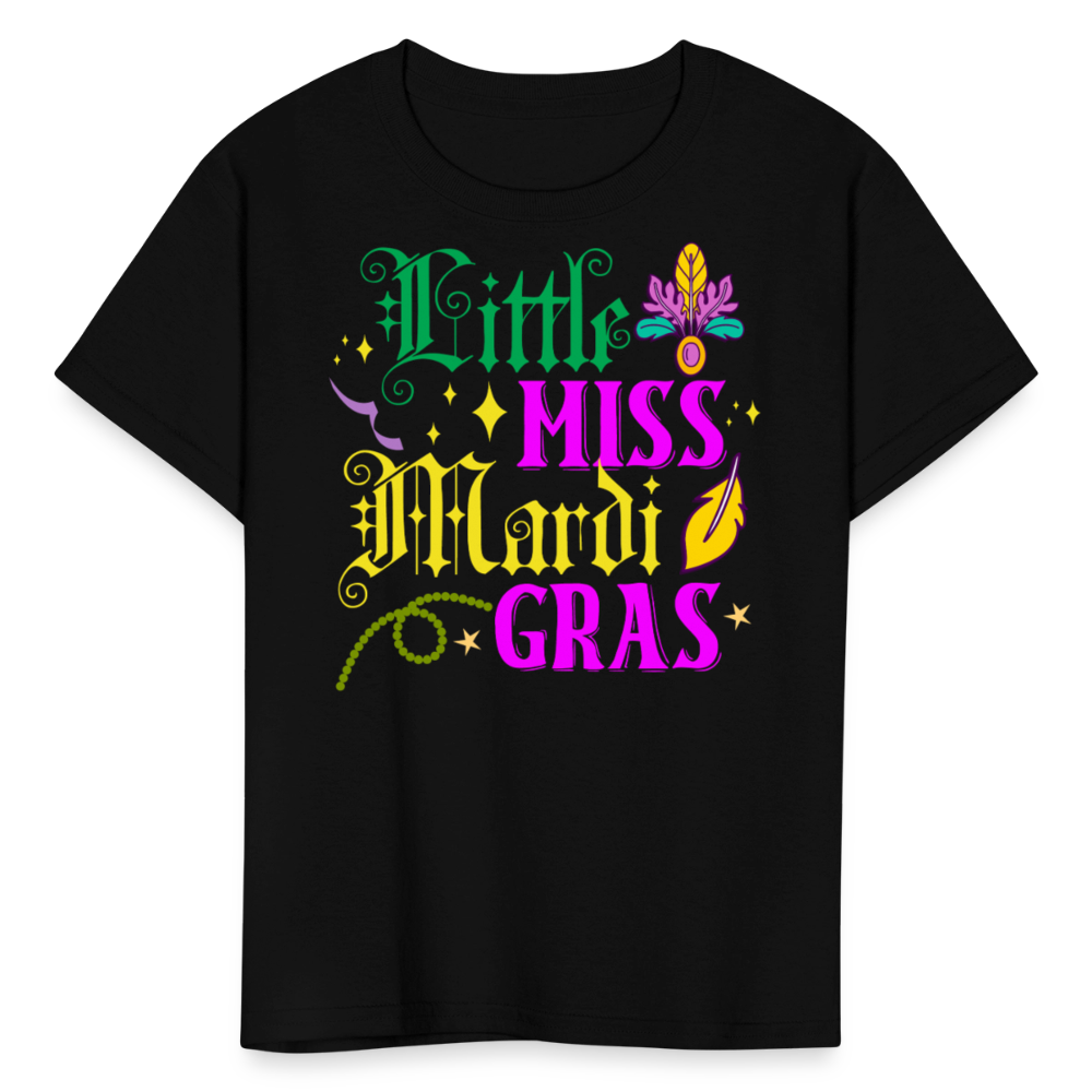 Little Miss Mardi Gras Toddler T-shirt - black