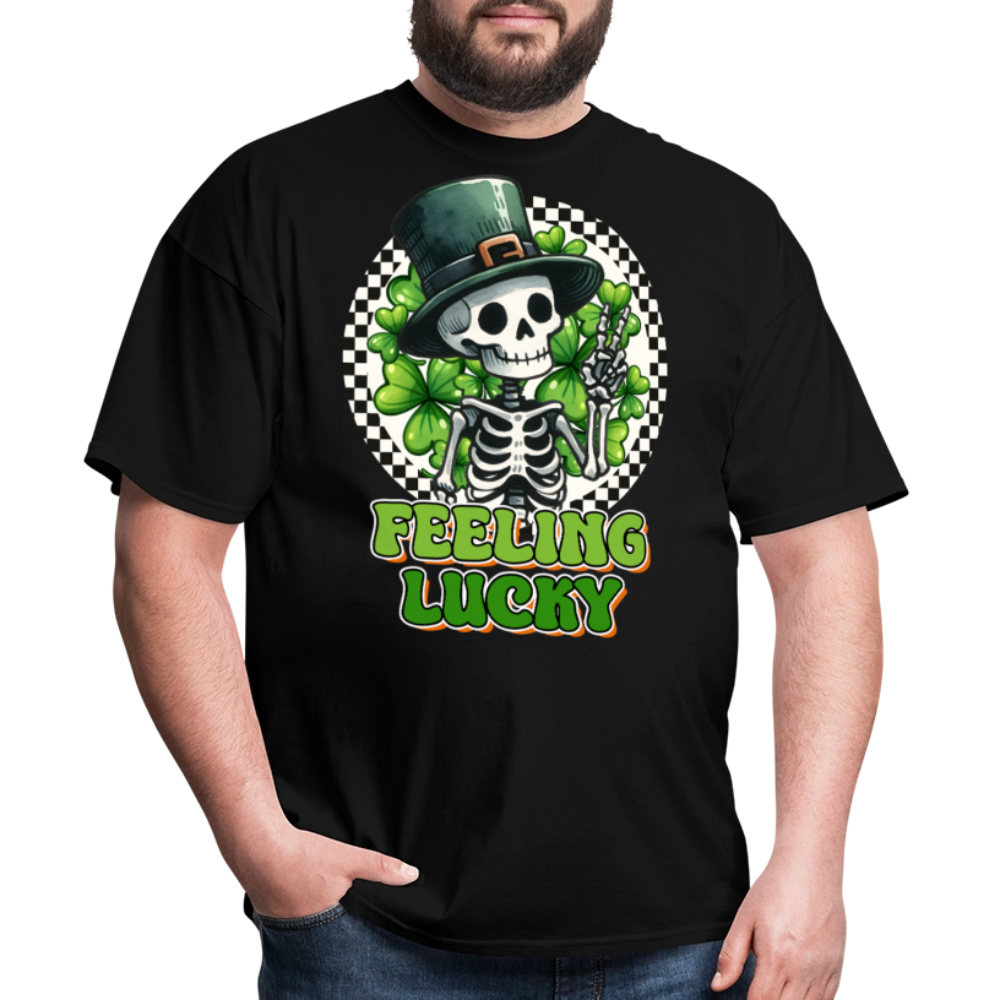 Feeling lucky St Patrick’s Day Skeleton T-shirt - black