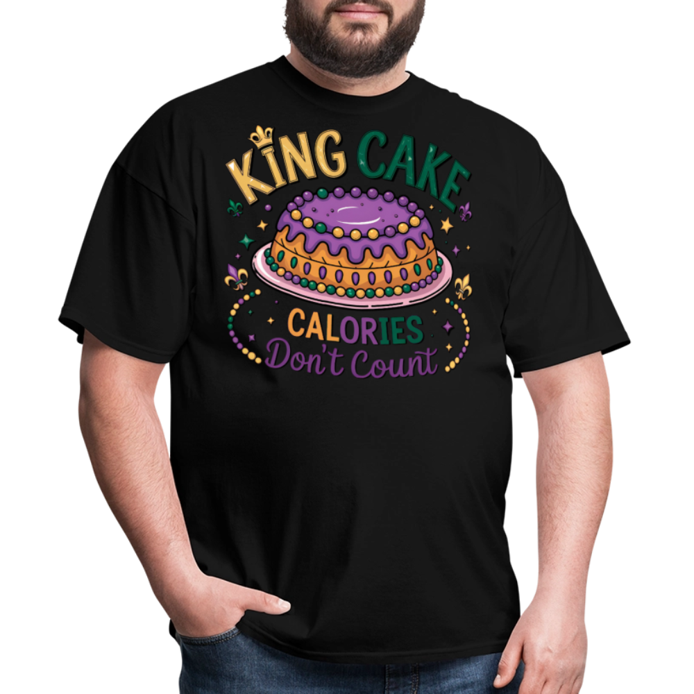 Funny King Cake Calories Don’t Count Tee Funny Mardi Gras T-shirt - black