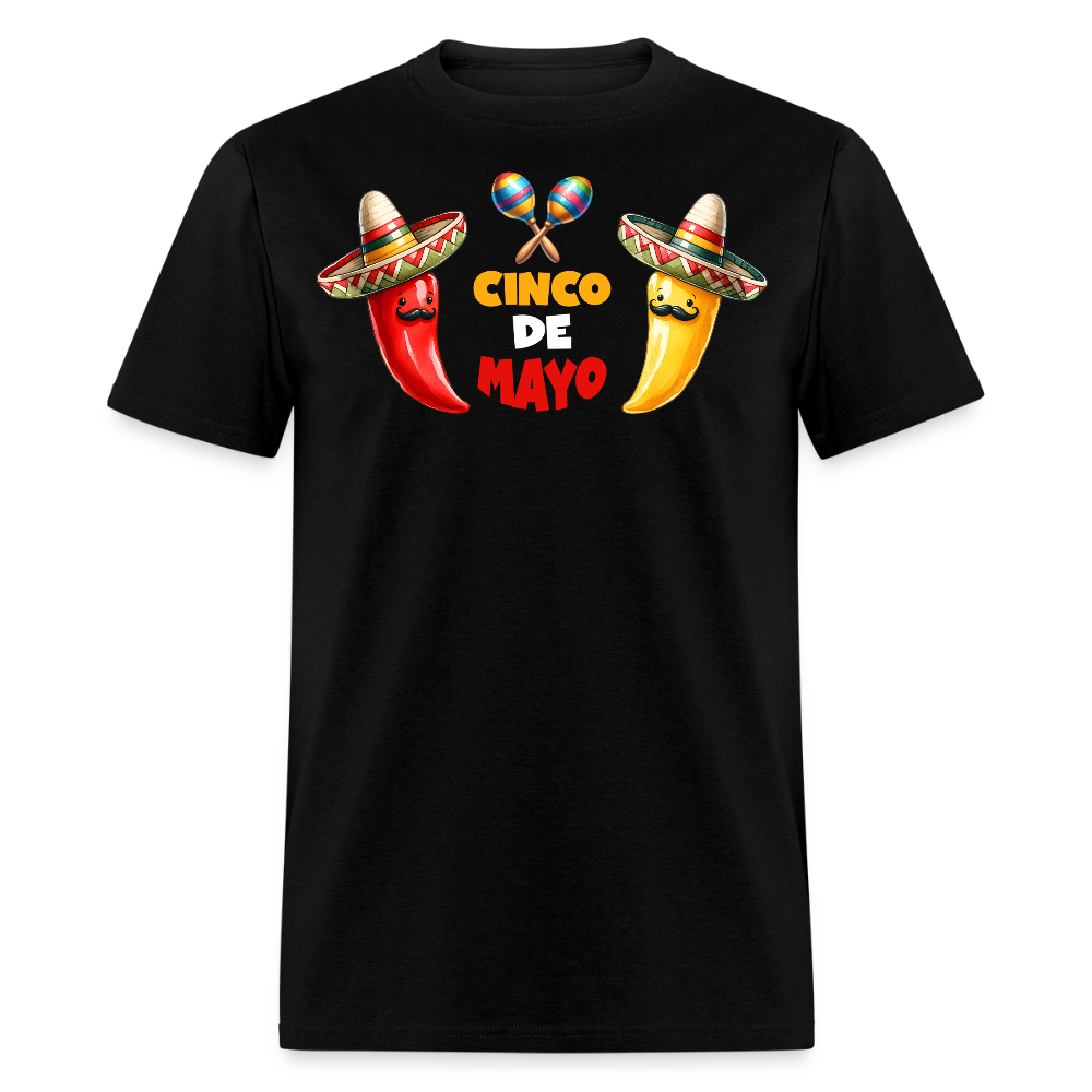 Sombrero And Maracas Graphic Tee Cinco De Mayo Funny T-shirt - black