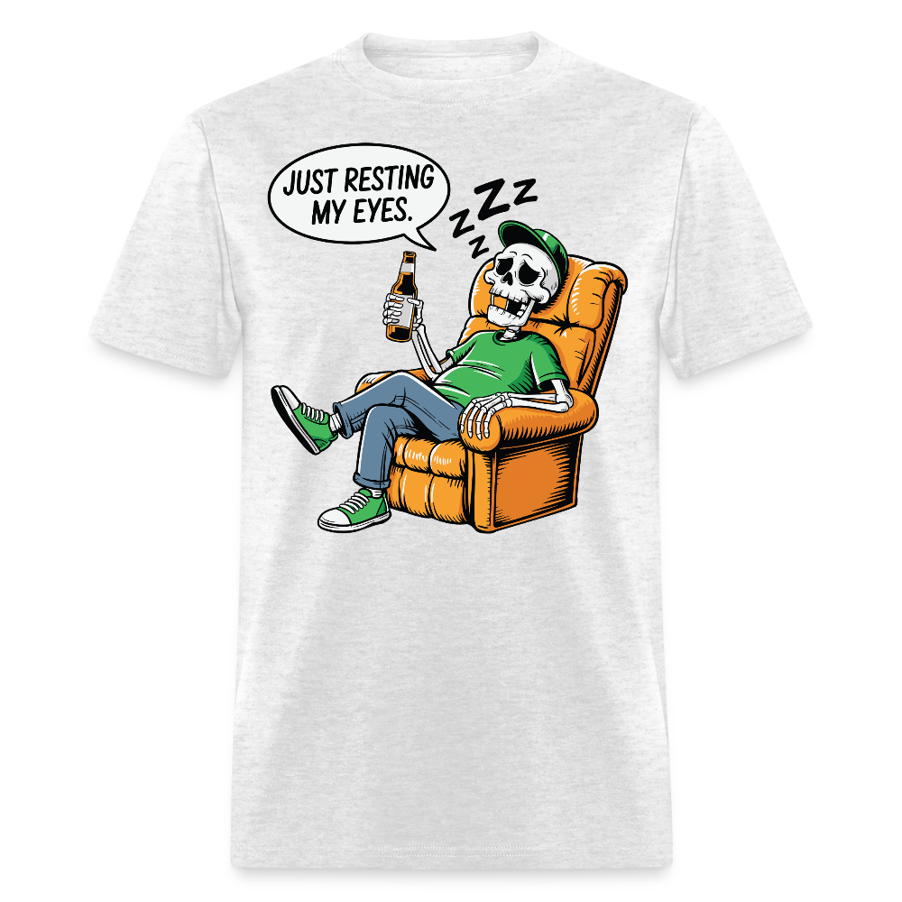 Just Resting My Eyes Skeleton T-shirt - light heather gray