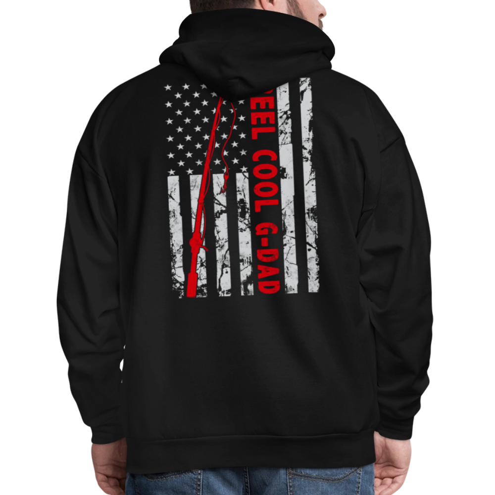 Reel Cool Grandpa Patriotic Fishing G-Dad Hoodie - black