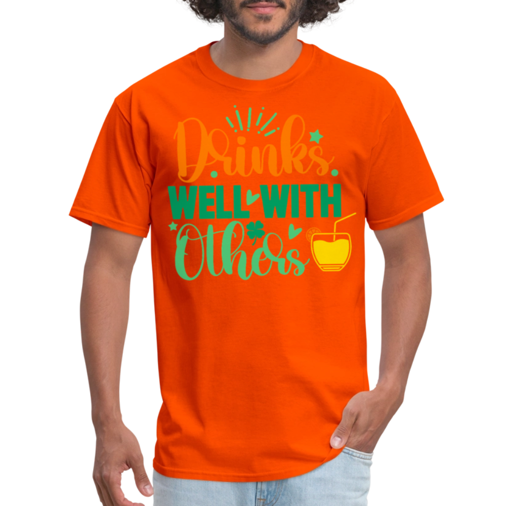 Party-Ready Tee – Drinks Well with Others Funny Shirt - orange