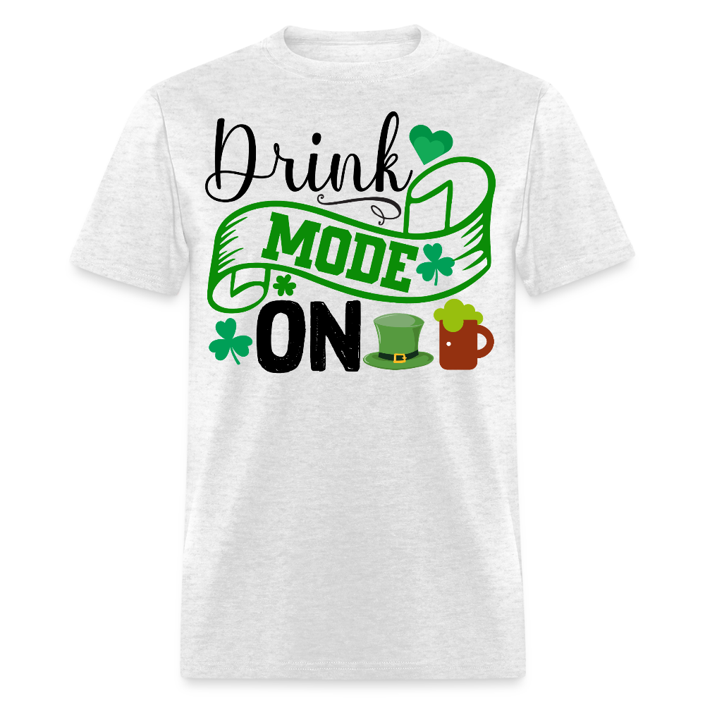 Lucky Shamrock Drinking Mode On T-shirt - light heather gray