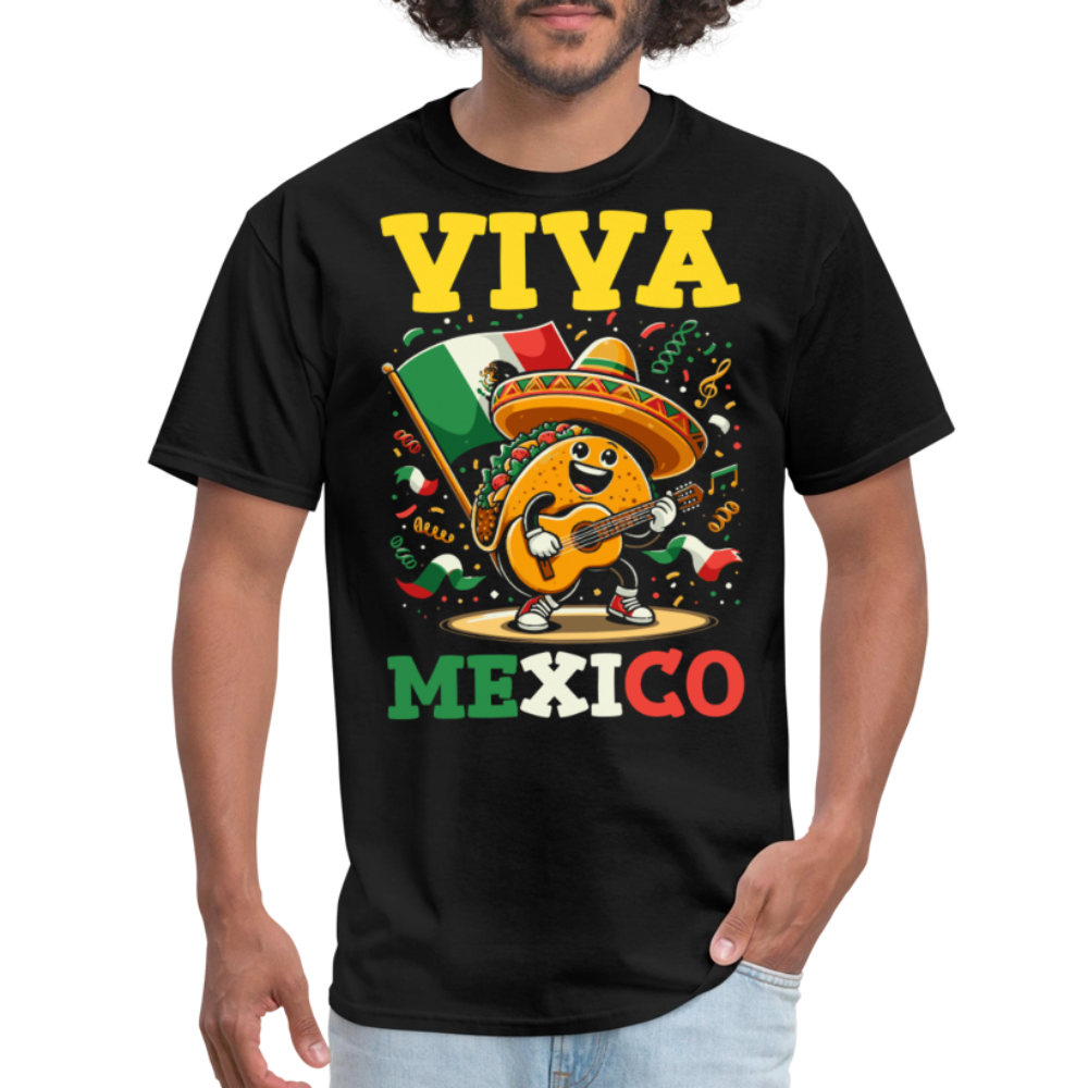 Cinco De Mayo Taco Shirt With Guitar Viva Mexico Party T-shirt - black