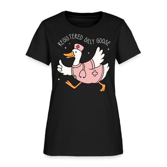 Registered Silly Goose Nurse T-Shirt - black