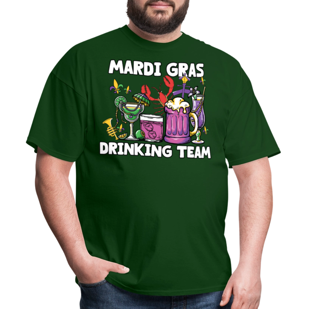 Beer And Cocktail Lover Mardi Gras Tee Mardi Gras Drinking Team T-shirt - forest green