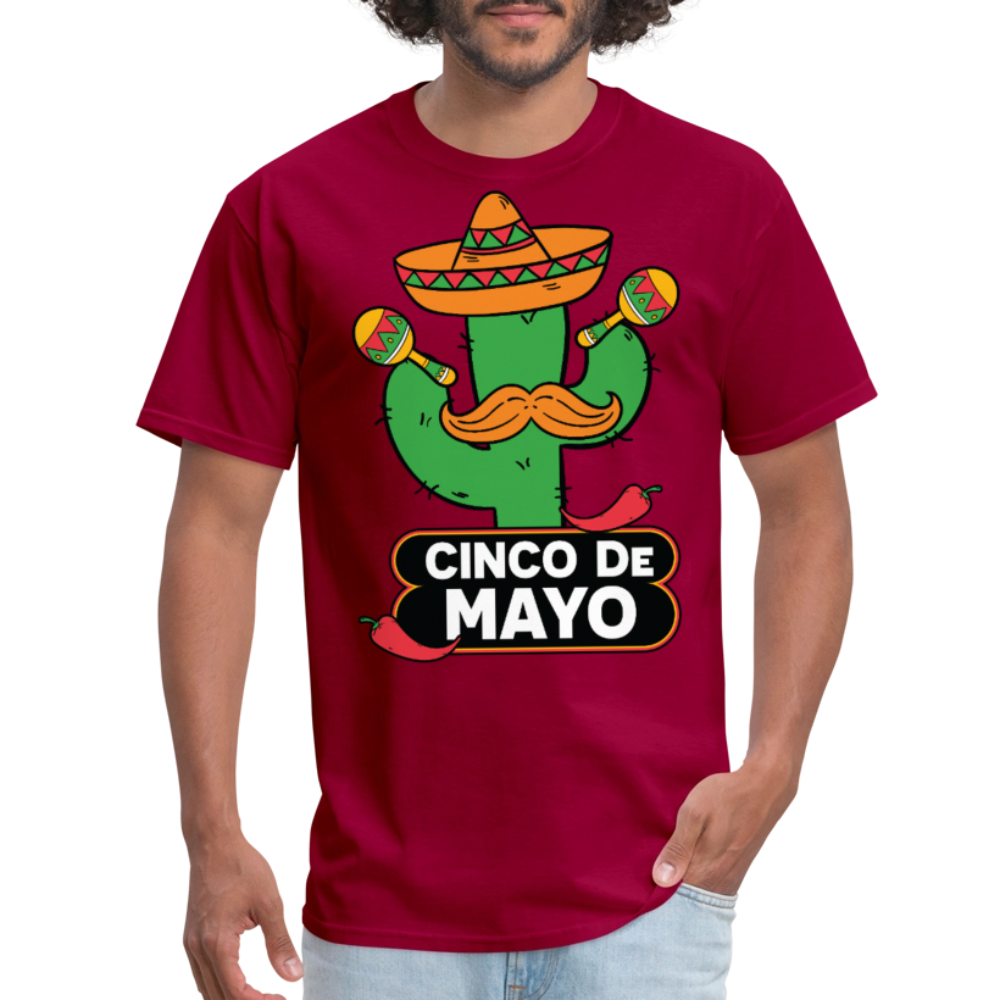 Mexican Fiesta Party Tee Funny Cinco De Mayo Cactus T-shirt - dark red