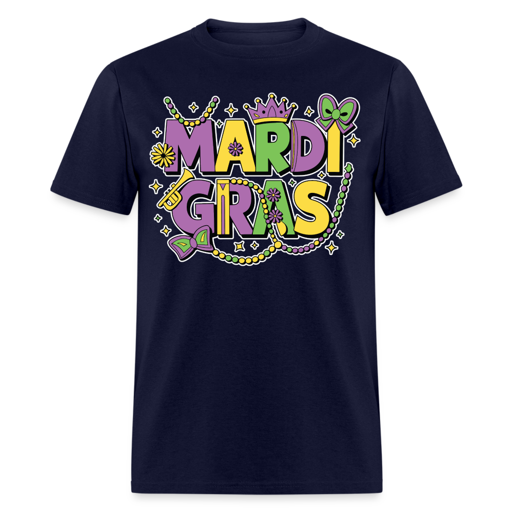 Funny and festive Mardi Gras shirts Mardi Gras Crown T-shirt - navy