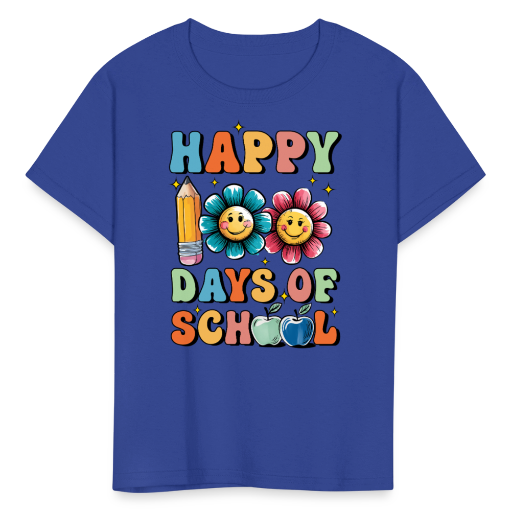 Happy 100 Days Of School Shirt For Kids Back To School Milestone T-shirt - royal blue