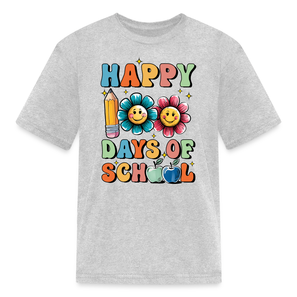 Happy 100 Days Of School Shirt For Kids Back To School Milestone T-shirt - heather gray