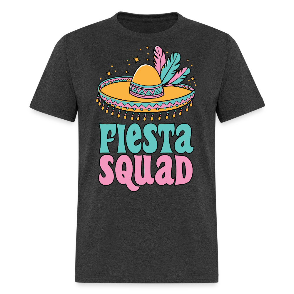 Fiesta Squad Matching Shirts For Cinco de Mayo Sombrero Design T-shirt - heather black