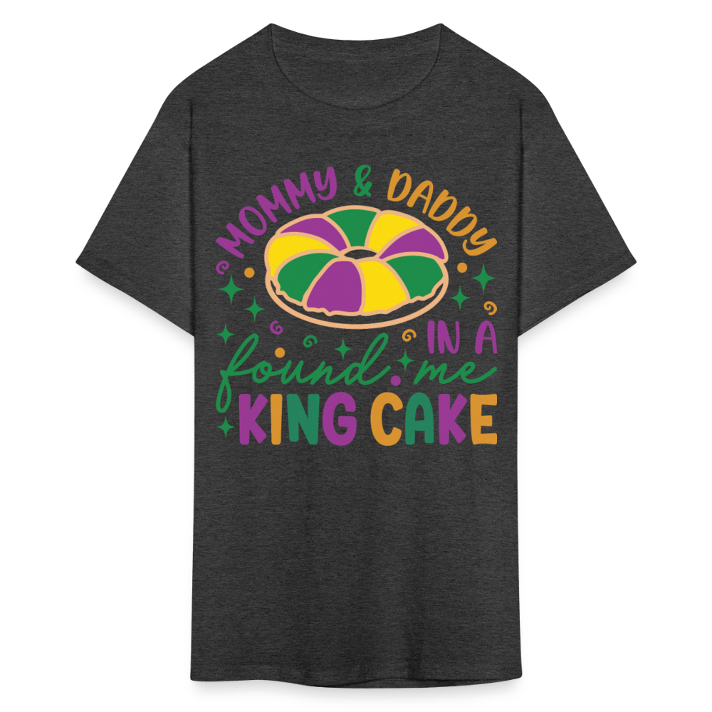 Mommy And Daddy Found Me In A King Cake Unisex T-Shirt - heather black