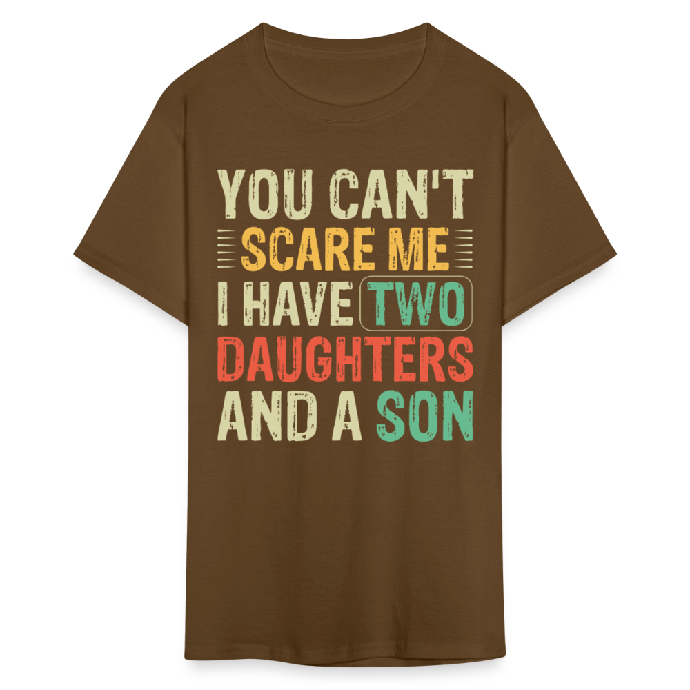 Funny T shirts for Parents with Kids I Have 2 Daughters & A Son T-Shirt - brown