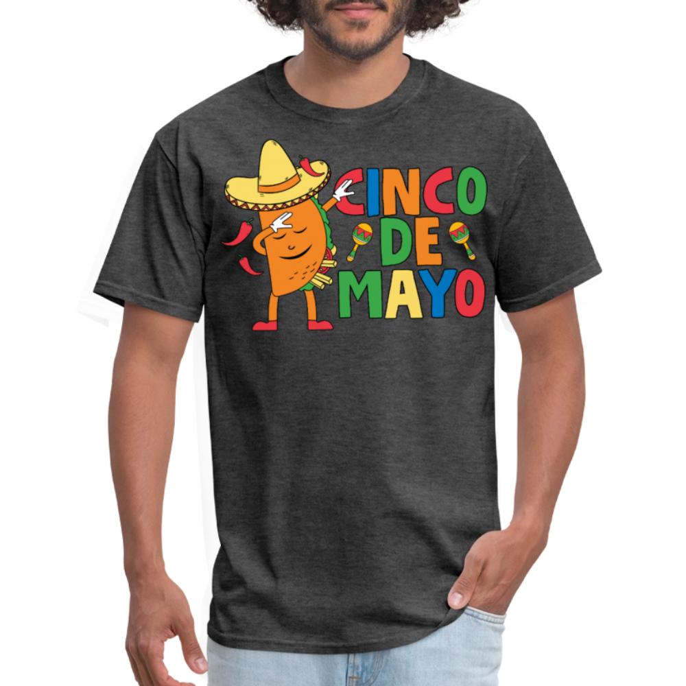 Funny Cinco de Mayo Taco Tee Mexican Fiesta Party T-Shirt - heather black