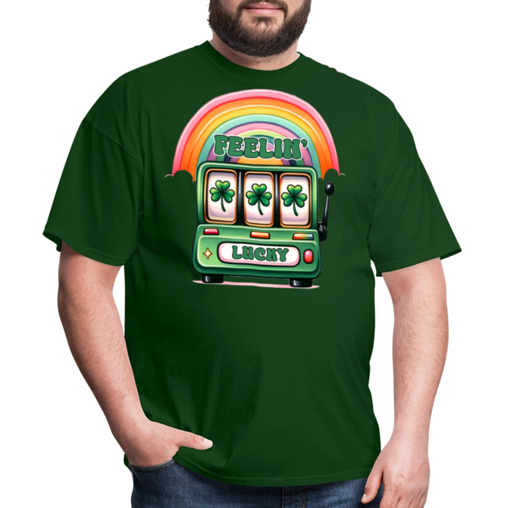 Lucky Slot Machine St Patrick’s Day T-shirt - forest green