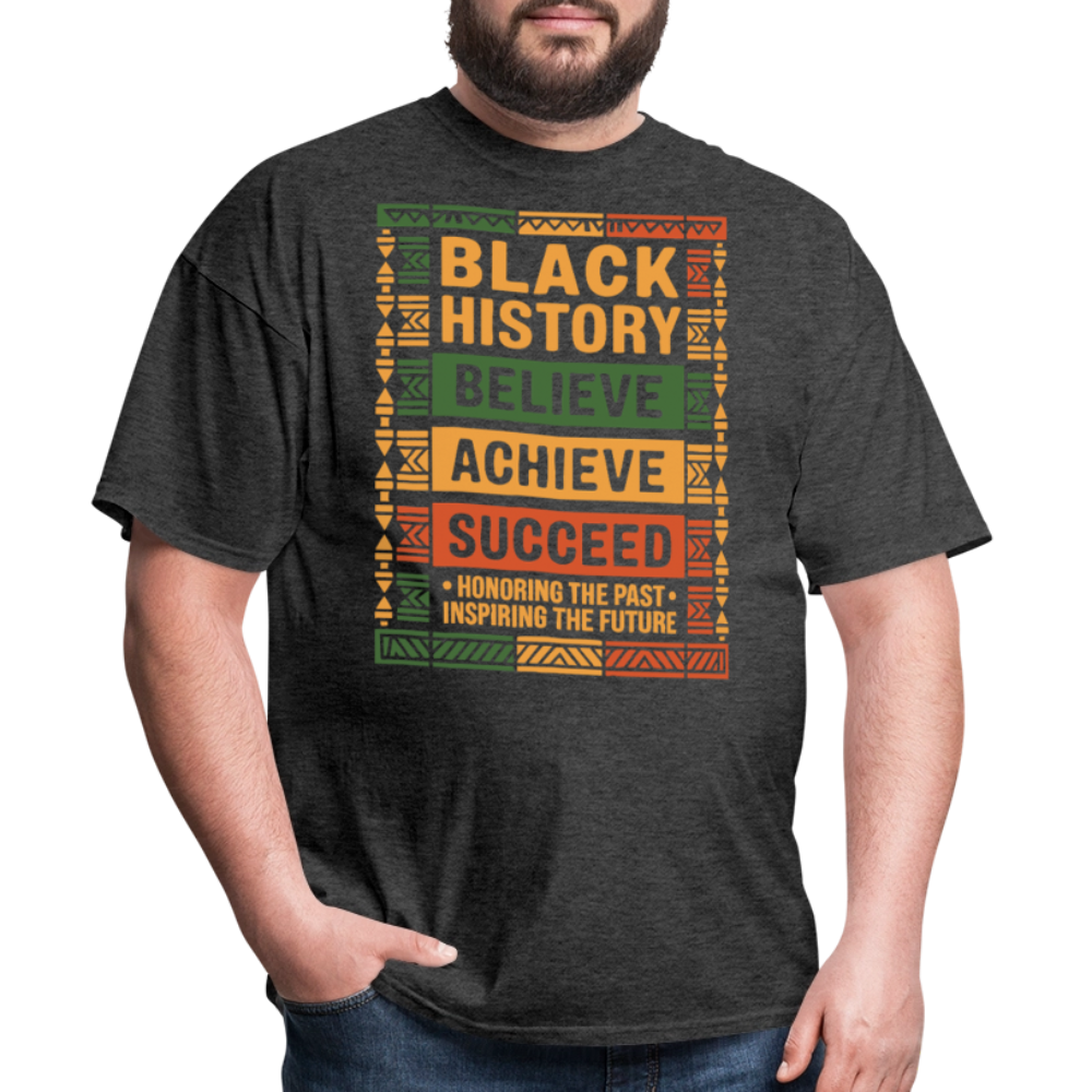 Black History Month Tee Honoring Black Culture And Inspiring The Future T-shirt - heather black