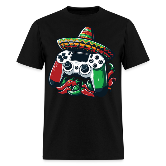 Gamer Controller With Sombrero Design Mexican Gamer T-shirt - black