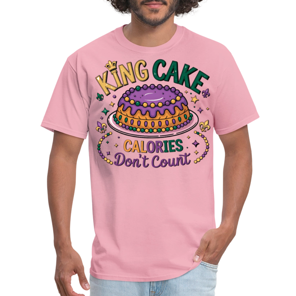 Funny King Cake Calories Don’t Count Tee Funny Mardi Gras T-shirt - pink