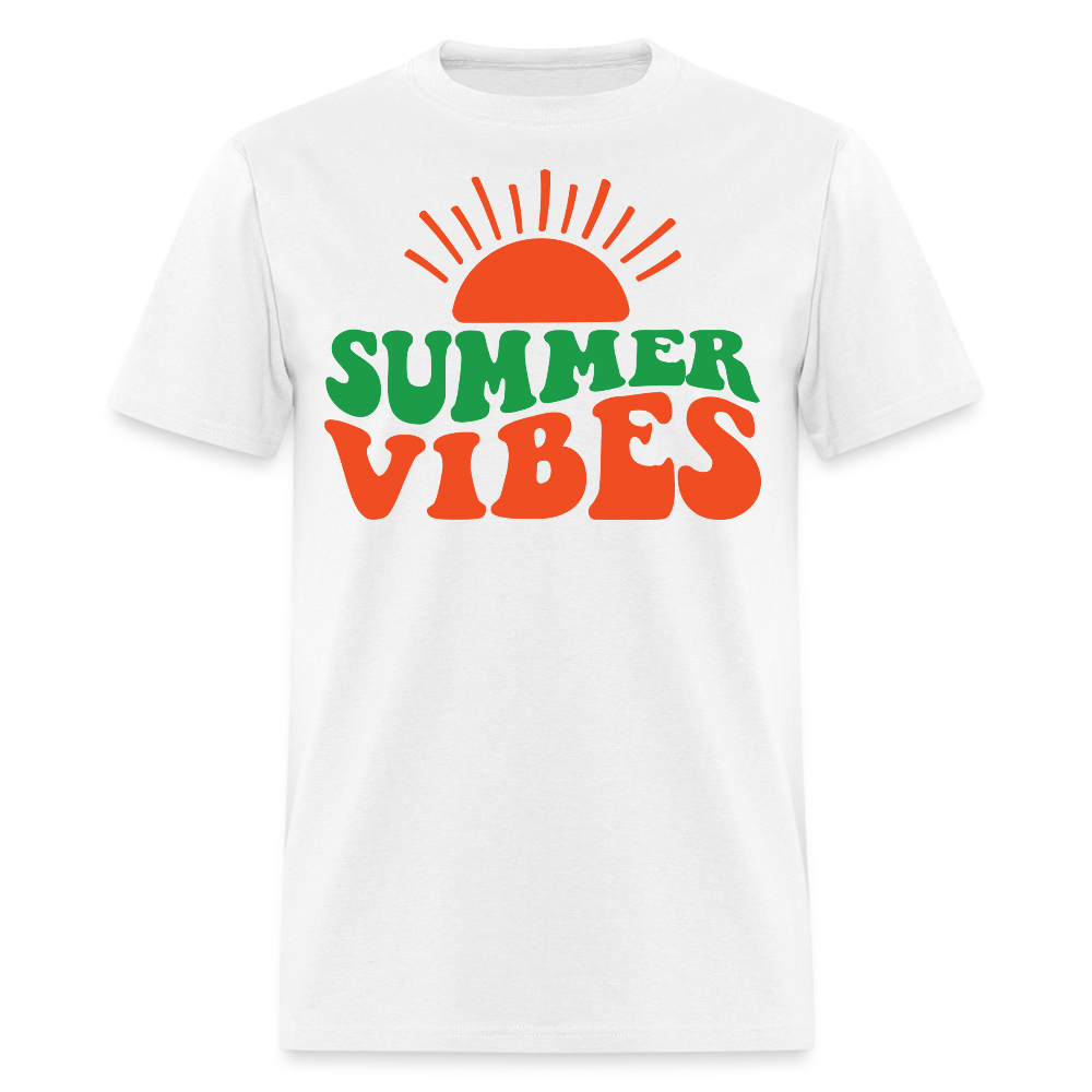 Retro Summer Vibes Beach Vacation T-shirt - white