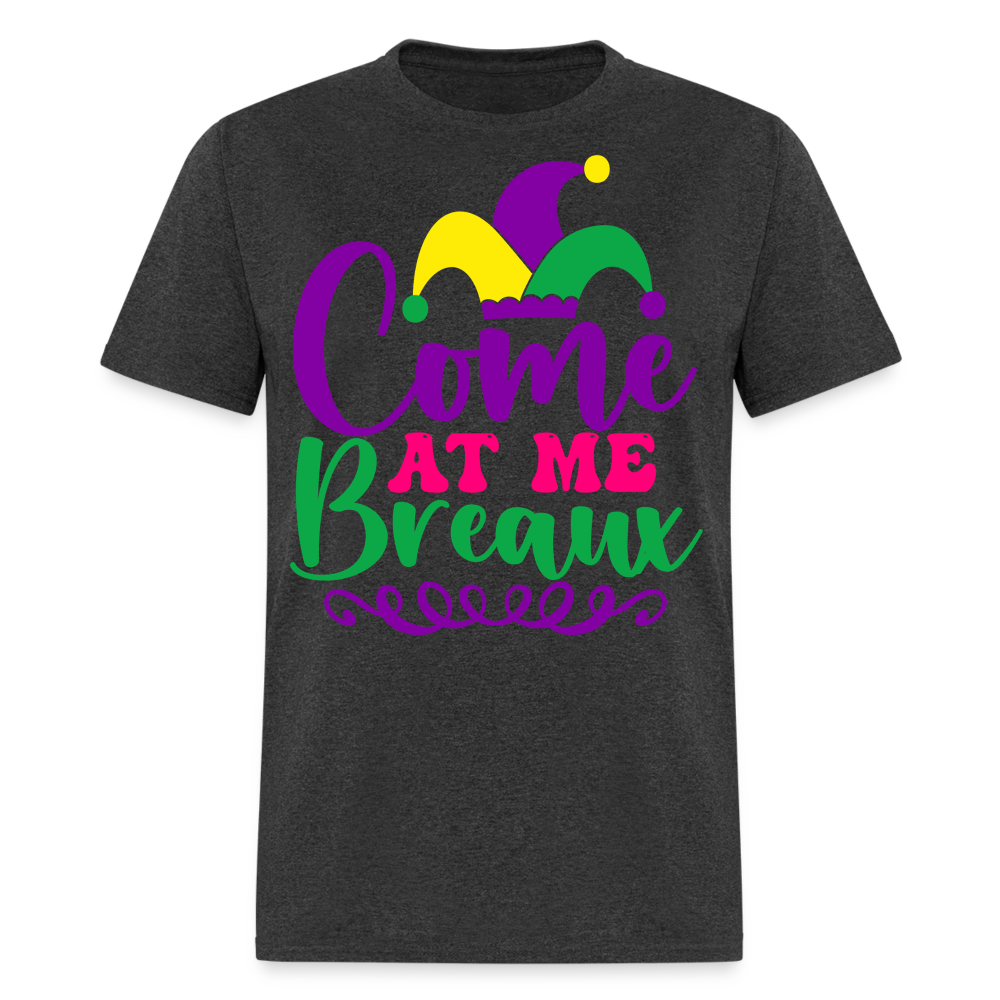 Mardi Gras Jester Hat Tee Come at me Breaux T-shirt - heather black