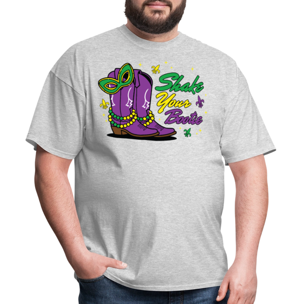 Shake Your Bootie Mardi Gras Tee Masquerade Party T-shirt - heather gray