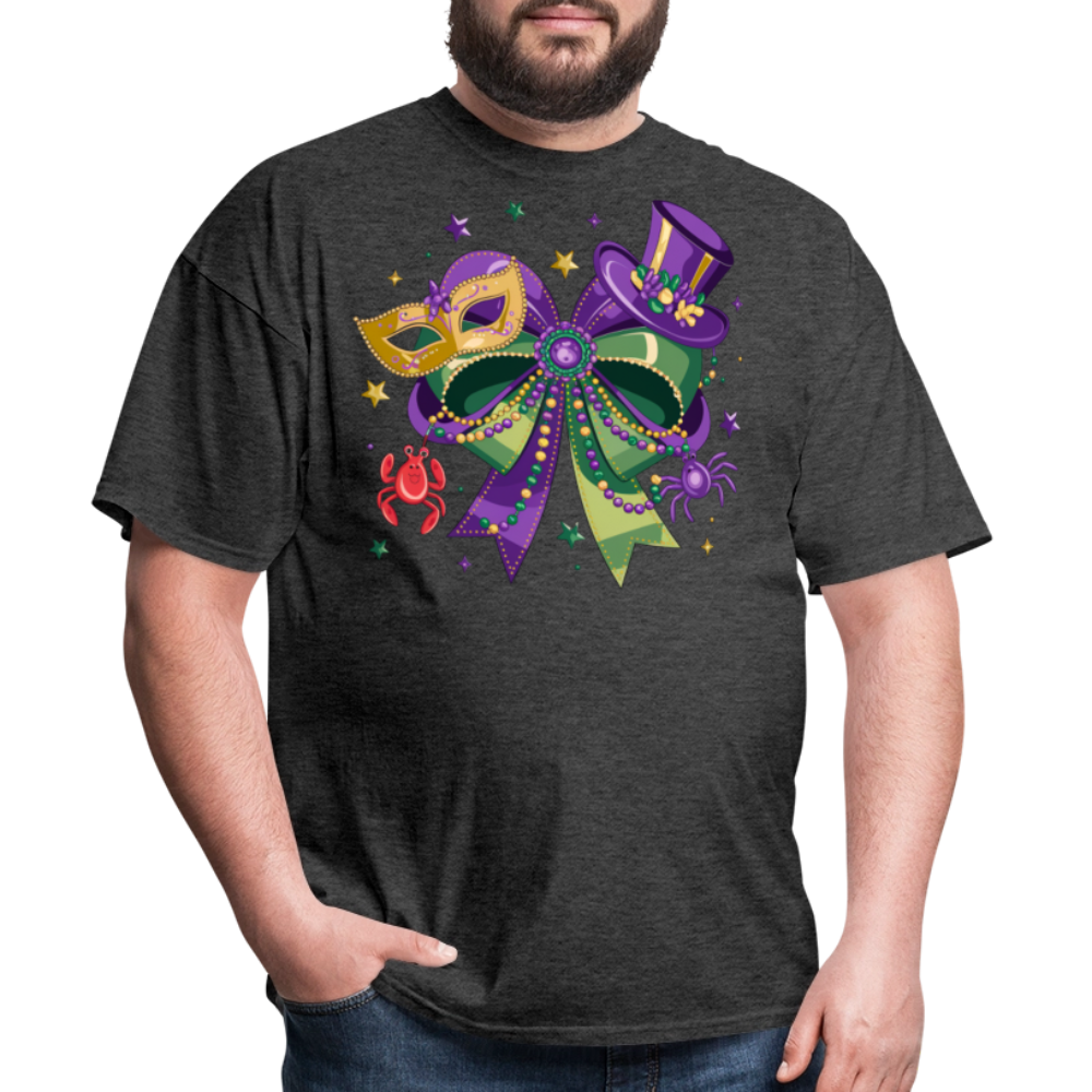 Colorful Masquerade Mask Tee for Fat Tuesday Funny Mardi Gras T-shirt - heather black