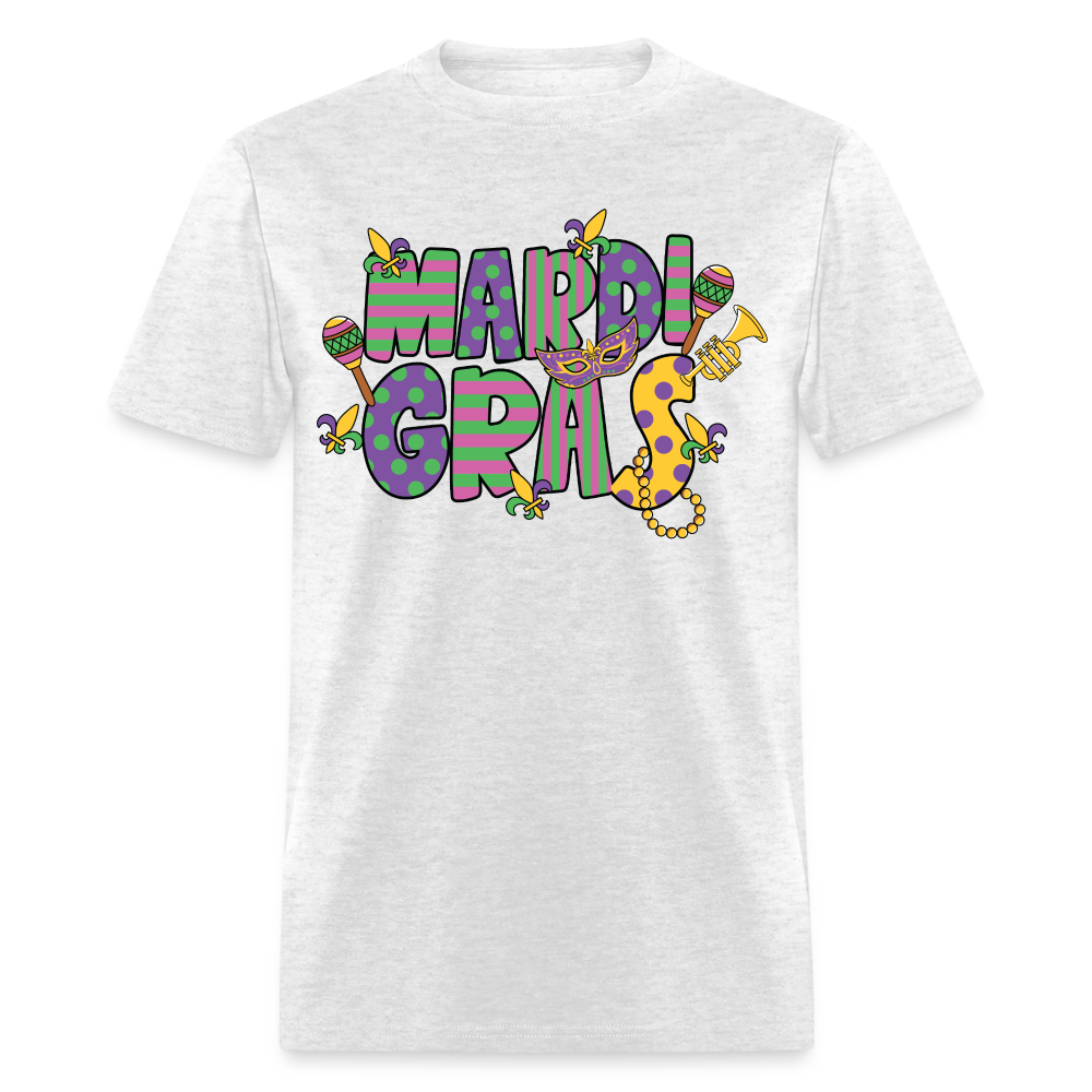 Retro-style Mardi Gras Carnival Tee New Orleans Mardi Gras Party T-shirt - light heather gray