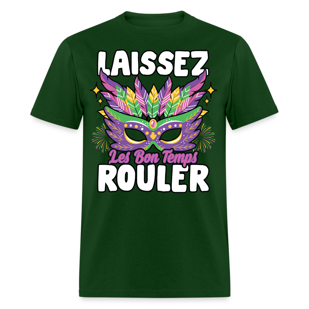 Mardi Gras Party Tee Laissez Les Bon Temps Roule T-shirt - forest green