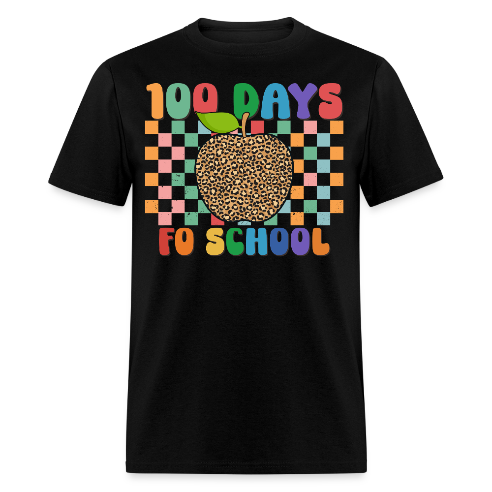 Leopard Print 100 Days of School Shirt Teacher Gifts Unisex T-shirt - black