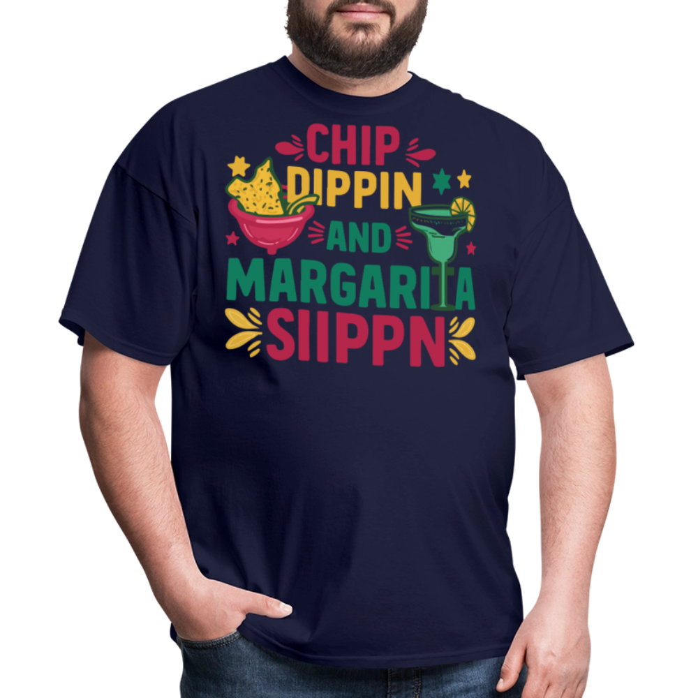 Chips And Dip Party Outfit Fun Margarita Drinking T-shirt - navy